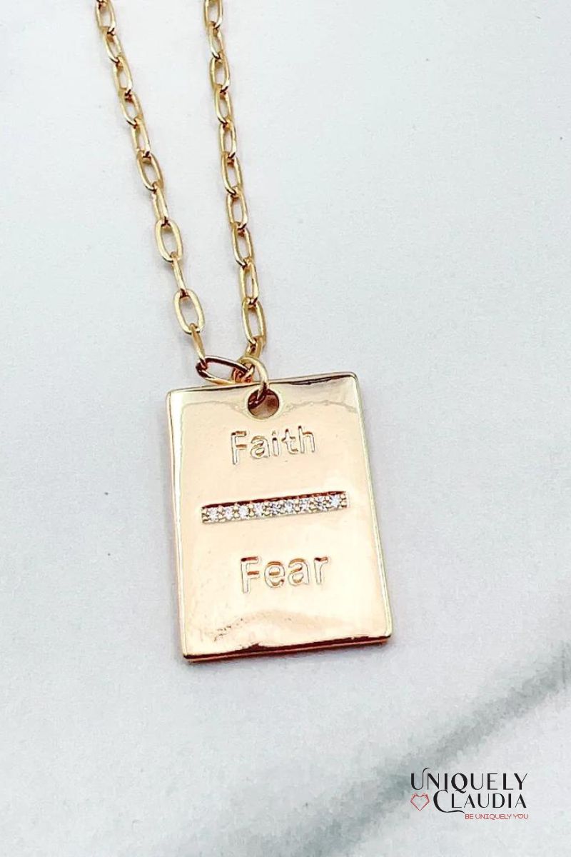 Faith Over Fear Necklace - 14kt Gold Plated