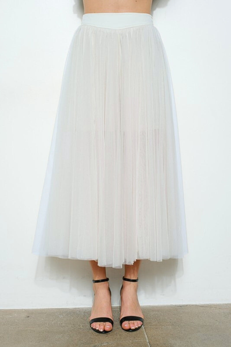 Fernanda A-line Tulle Ivory Skirt - Uniquely Claudia Boutique