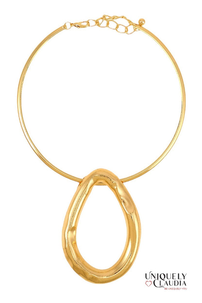 Freeform Statement Gold-Plated SS Necklace & Stud Earrings | Uniquely Claudia Boutique 