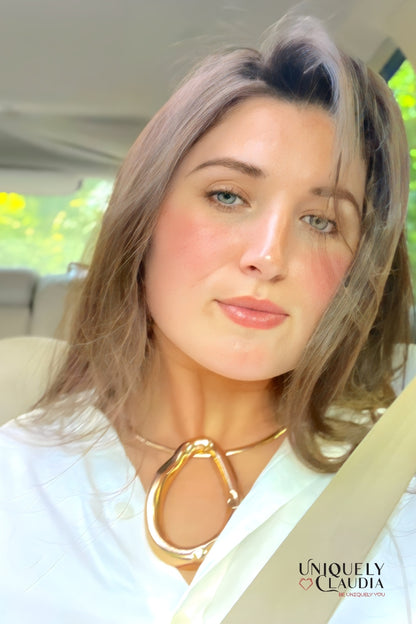 Freeform Statement Gold-Plated SS Necklace & Stud Earrings | Uniquely Claudia Boutique 