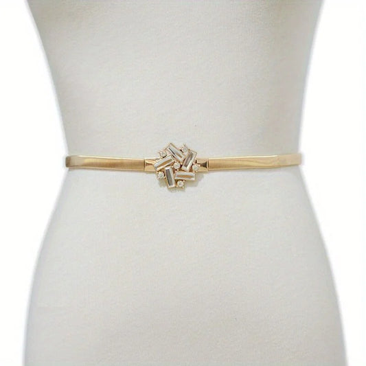 Geometric Rhinestone Elastic Belt