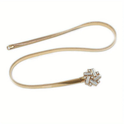Geometric Rhinestone Elastic Belt
