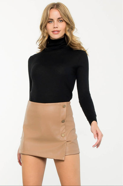 Giannina Vegan Leather Wrap Skort