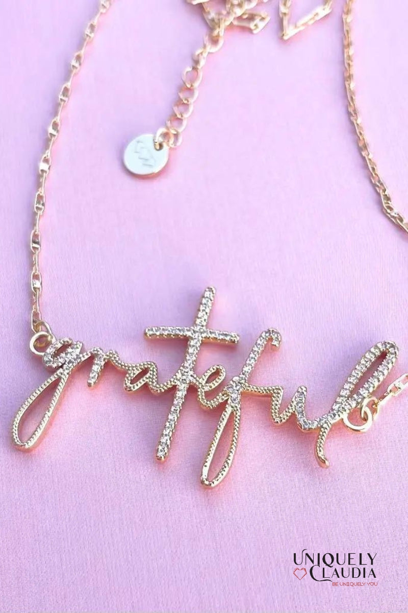 Grateful Gold-Plated Necklace | Uniquely Claudia Boutique