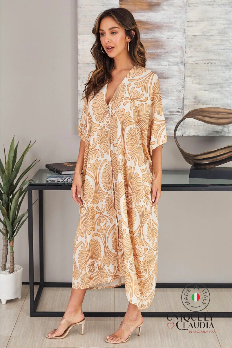 Greta Button-Down Kaftan | Uniquely Claudia Boutique