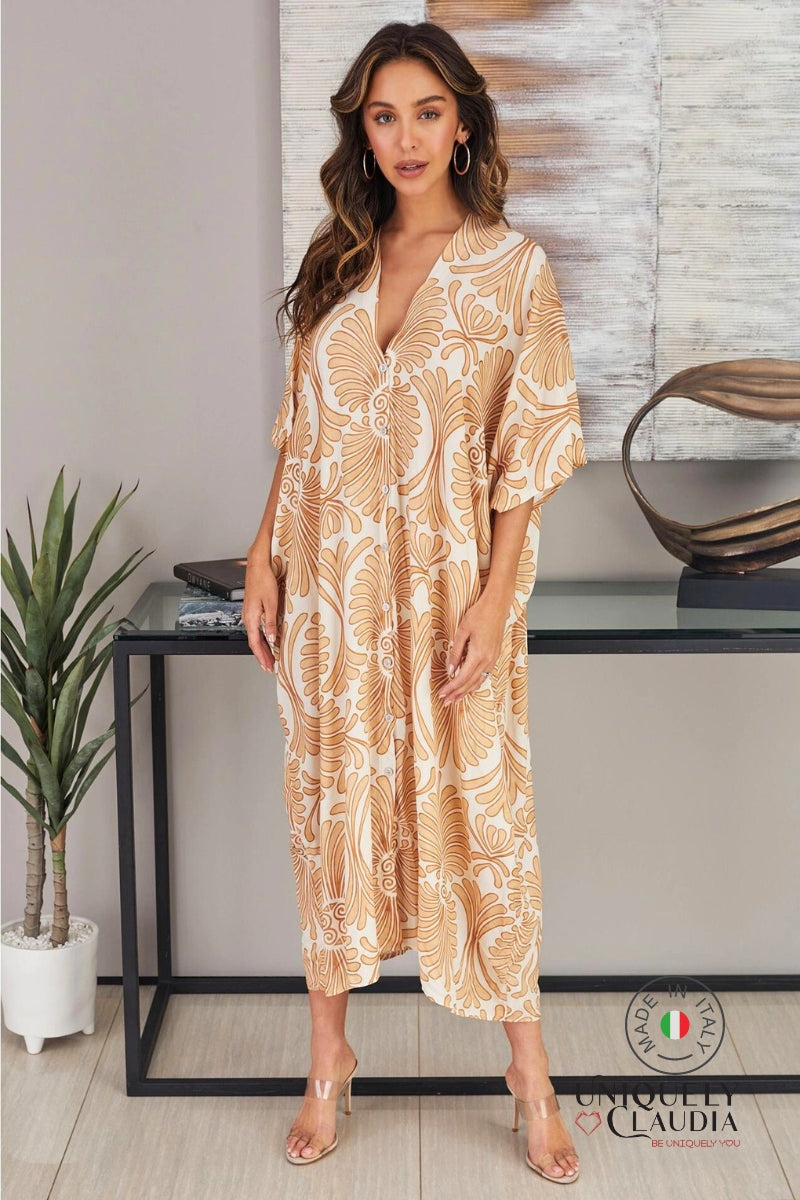 Greta Button-Down Kaftan | Uniquely Claudia Boutique
