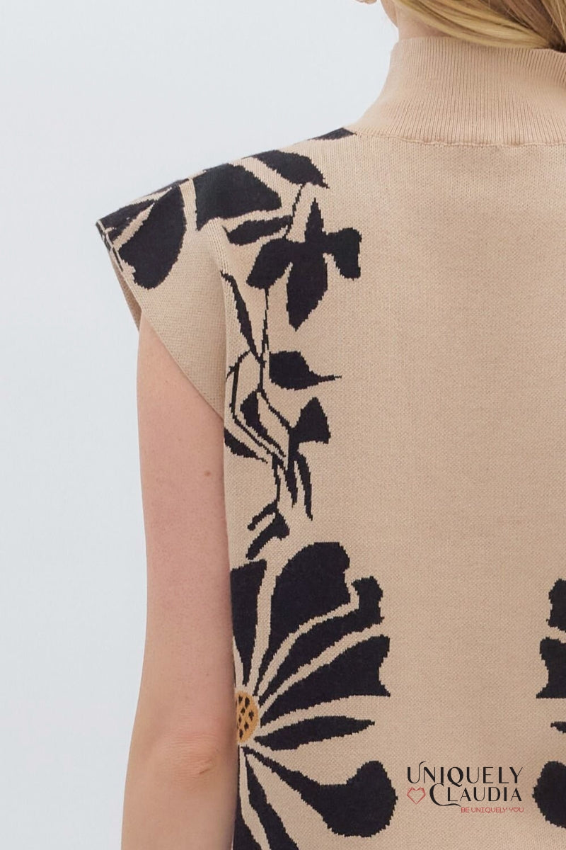 Hannah Knit Mock Neck Pullover Ecru Top - Uniquely Claudia Boutique