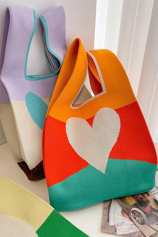 Checkerboard Knit Handbag | Uniquely Claudia Boutique