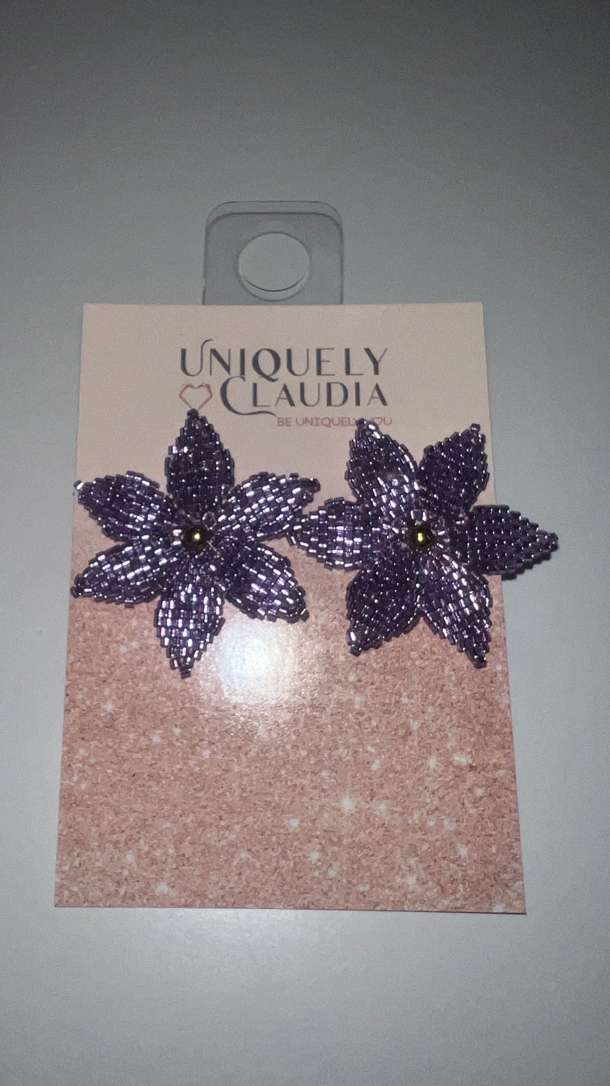 Orchid Miyuki Beads Stud Earrings | Uniquely Claudia Boutique 
