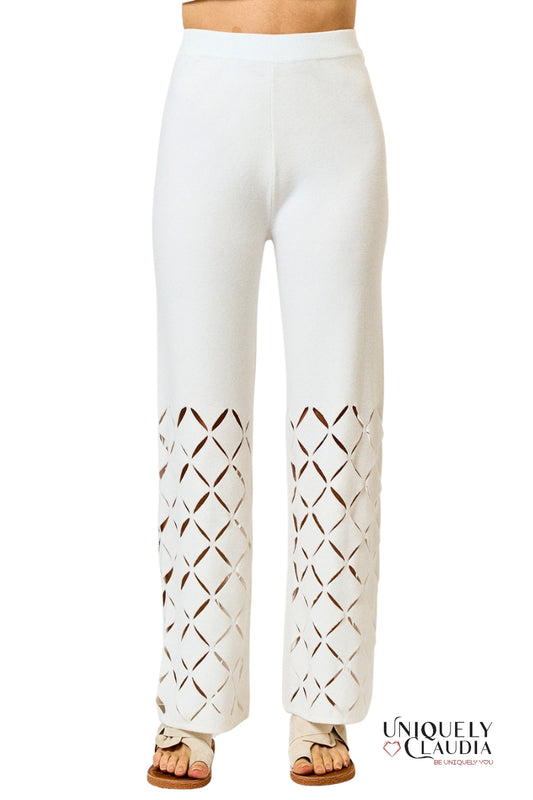 Ileana Cutout Detail Elastic Waistband Pants | Uniquely Claudia Boutique