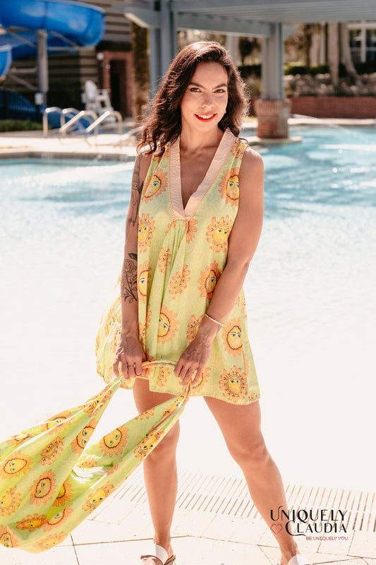 Resort Dresses | Ines Lime Sunshine Tunic Sundress | Uniquely Claudia Boutique