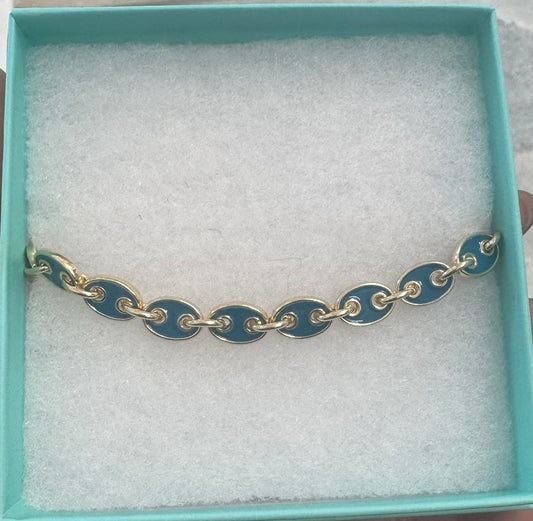 JBloom: Turquoise Anchor Link Bracelet