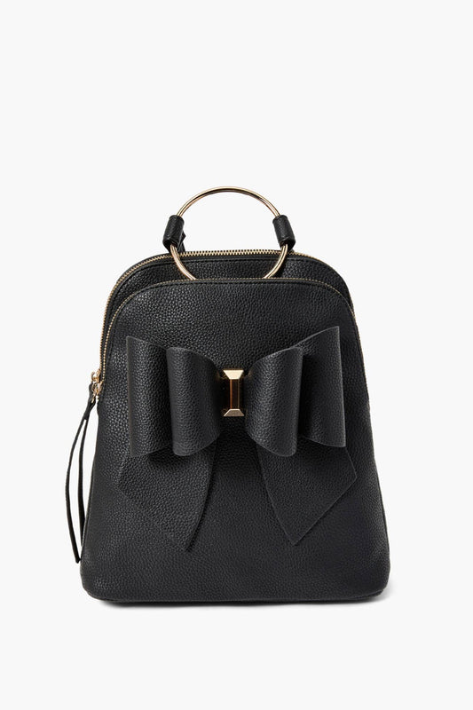 Jasmine Bowtie Backpack Handbag: Black | Uniquely Claudia Boutique