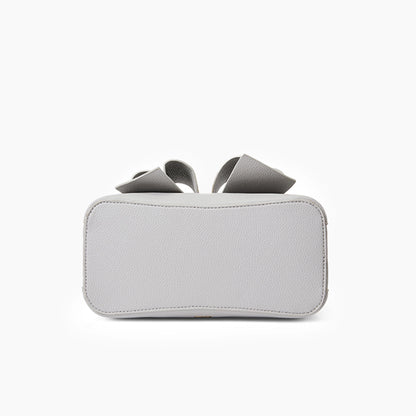 Gray shoe with bow on a white background