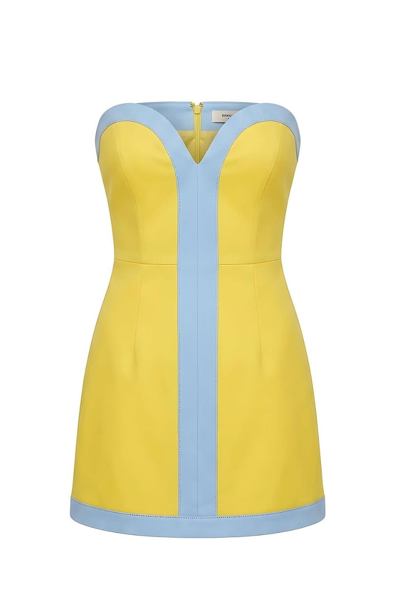 Kailey Color Block Strapless Romper Dress