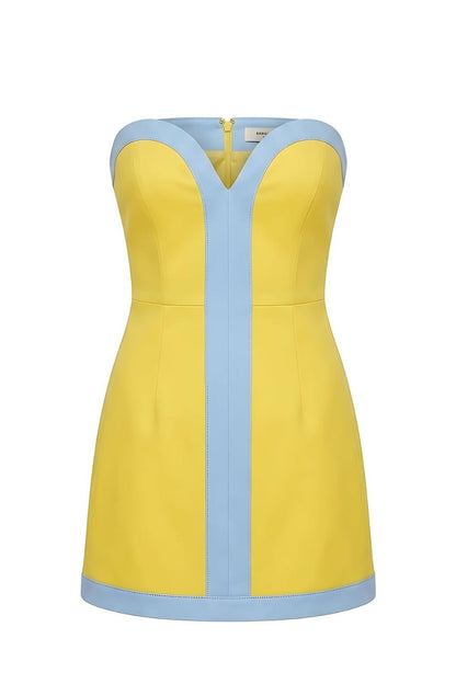 Kailey Color Block Strapless Romper Dress
