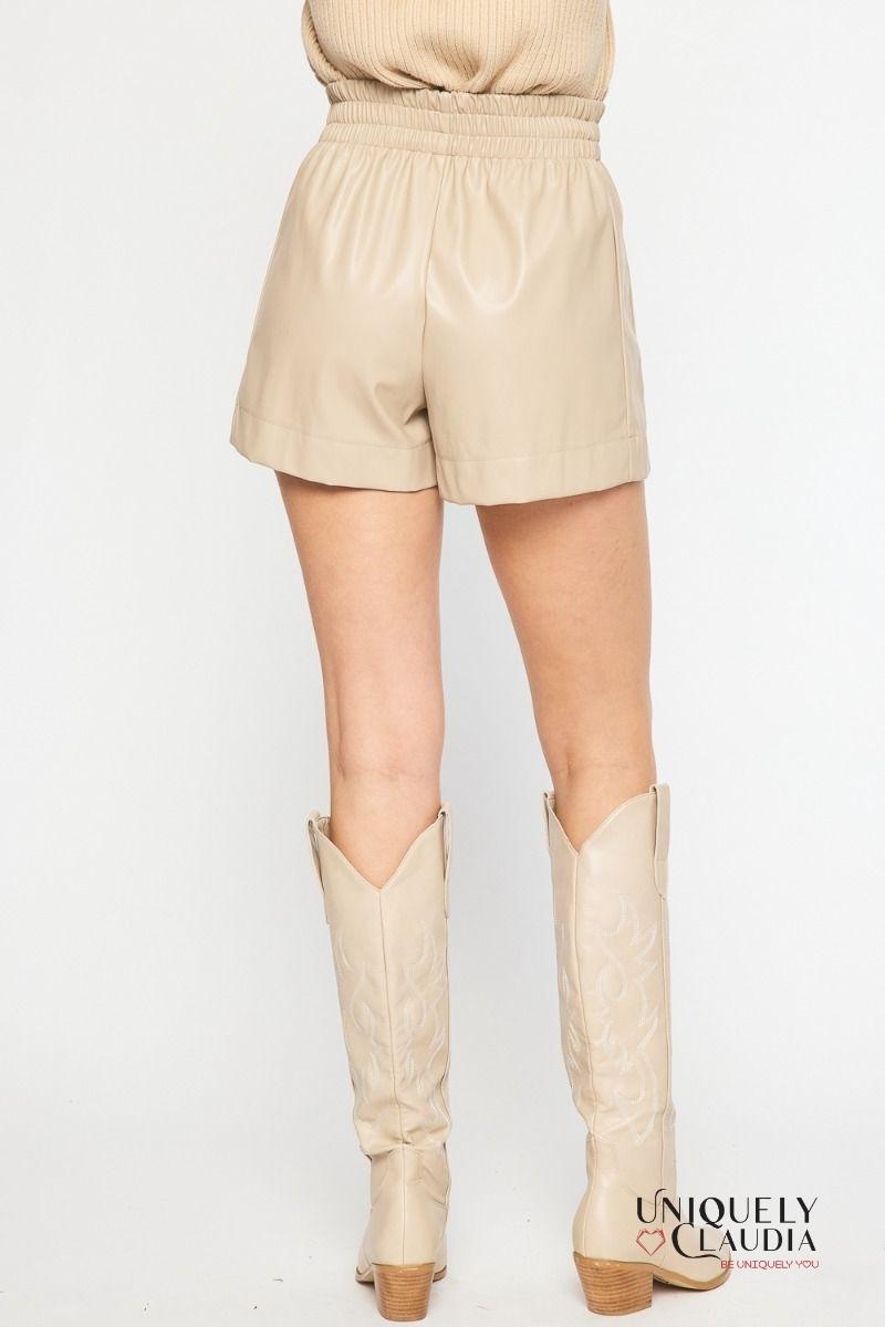 Katy Vegan Leather Shorts | Uniquely Claudia Boutique