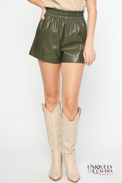 Katy Vegan Leather Shorts | Uniquely Claudia Boutique