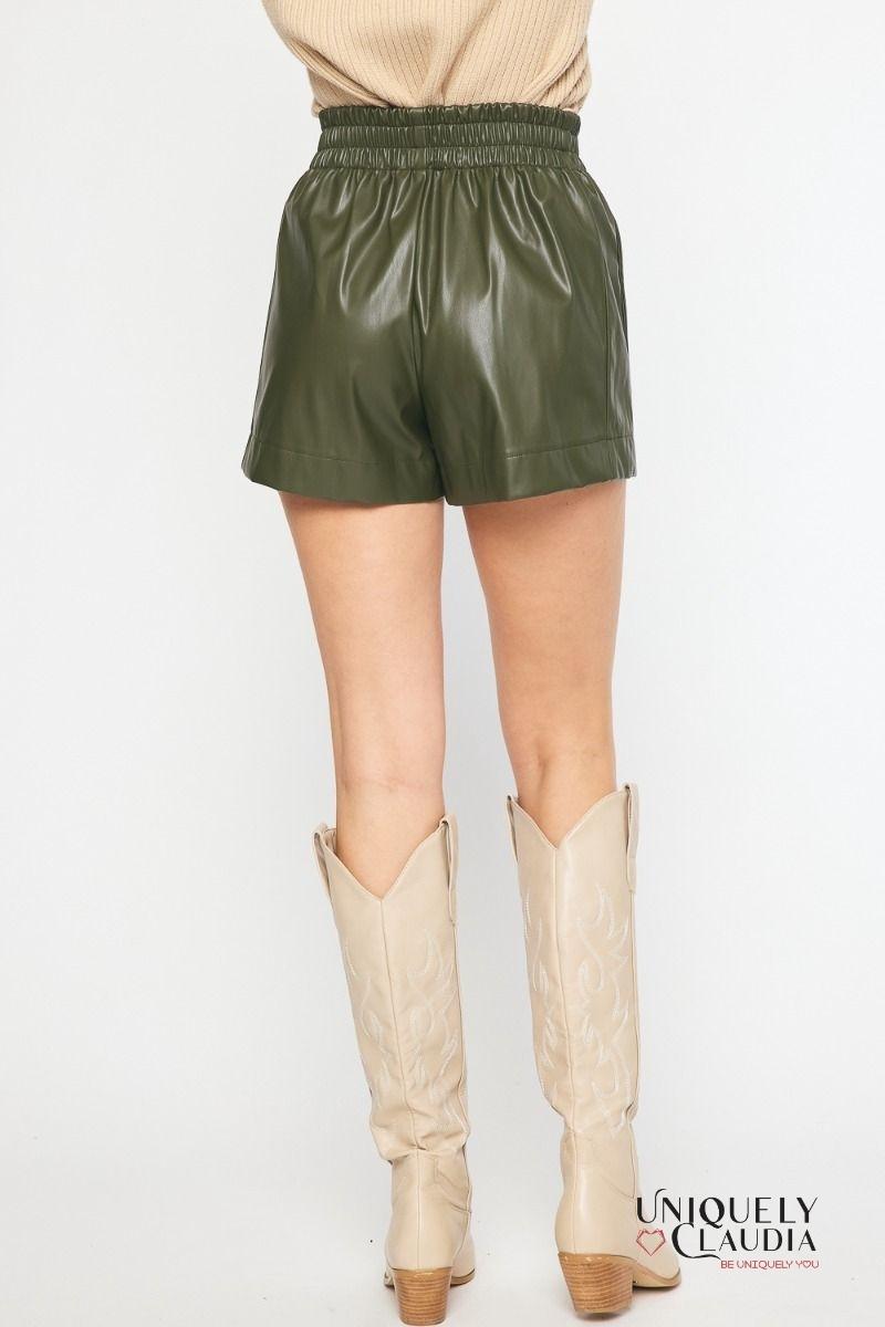 Katy Vegan Leather Shorts | Uniquely Claudia Boutique