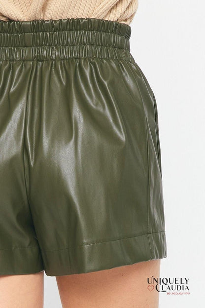 Katy Vegan Leather Shorts | Uniquely Claudia Boutique