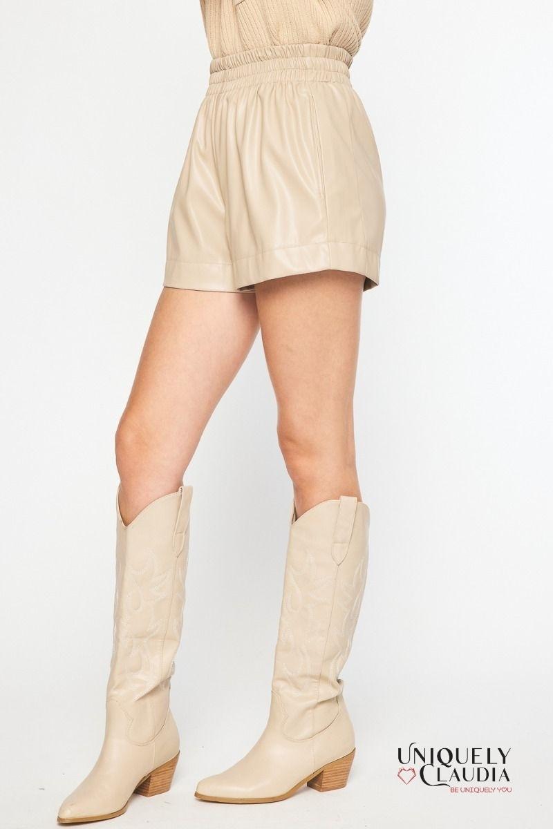 Katy Vegan Leather Shorts | Uniquely Claudia Boutique