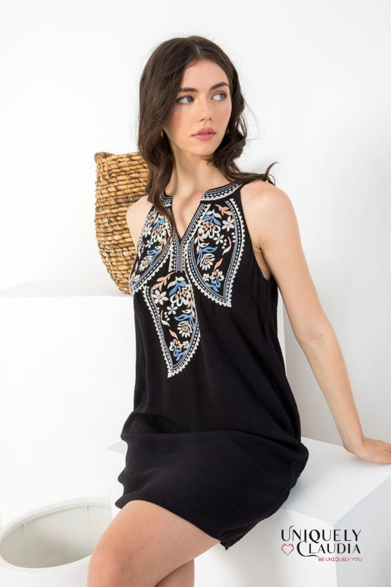 Woman wearing mini dress