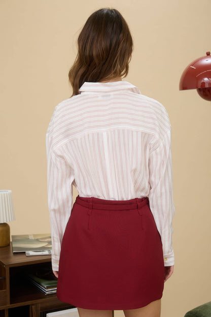 Kelsey Line Stripe Button Down Long Sleeve Shirt