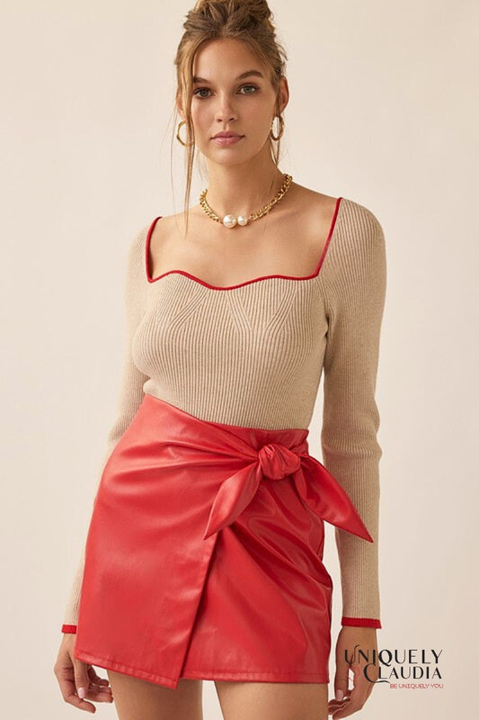 Kiara Long-Sleeves Knit Top | Uniquely Claudia Boutique 