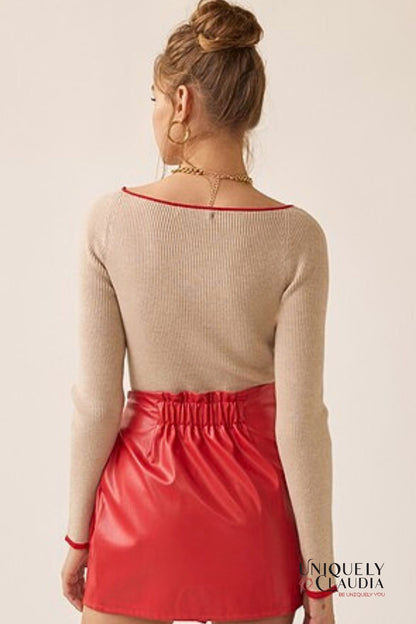 Kiara Long-Sleeves Knit Top | Uniquely Claudia Boutique 