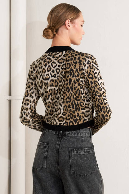 Kristen Animal Print Knit Cardigan