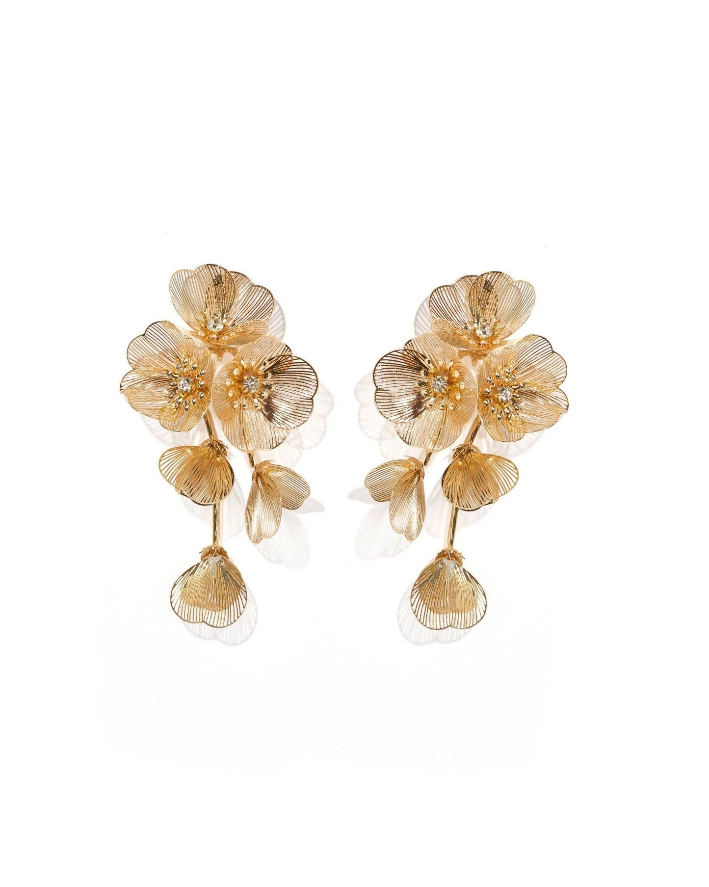 Audrey Flower Statement Earring - Gold - Uniquely Claudia Boutique