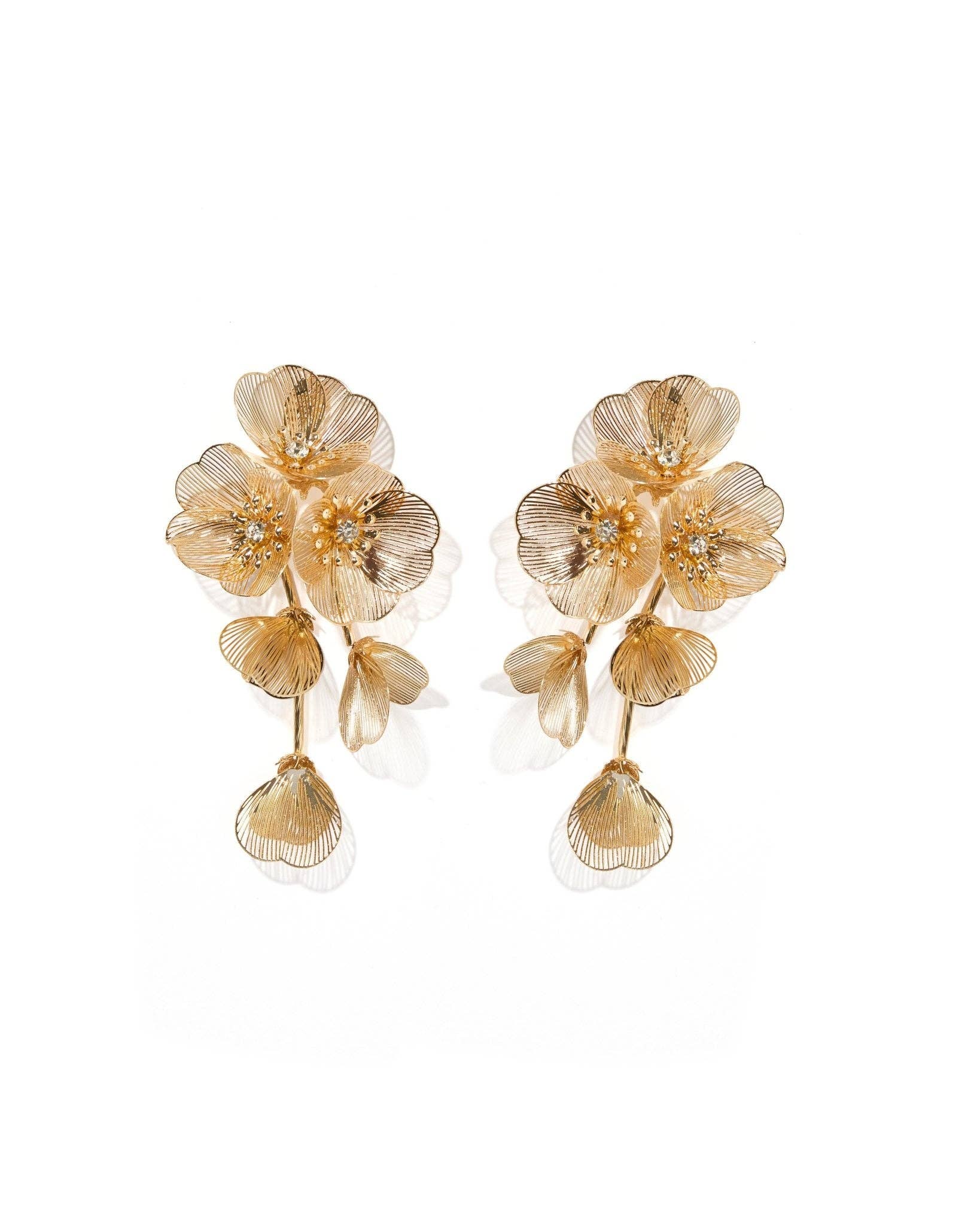 Audrey Flower Statement Earring - Gold - Uniquely Claudia Boutique