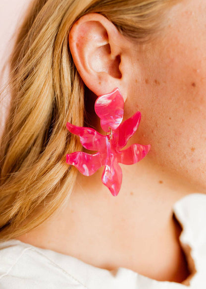 LINNY: Flora Azalea Pink Earrings | Uniquely Claudia
