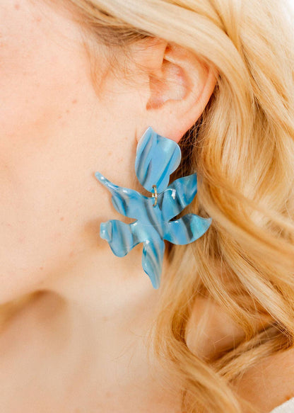 LINNY: Flora Blue Iris Earrings | Uniquely Claudia 