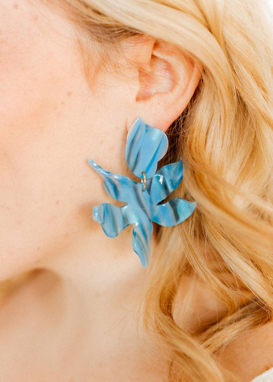 LINNY: Flora Blue Iris Earrings | Uniquely Claudia 
