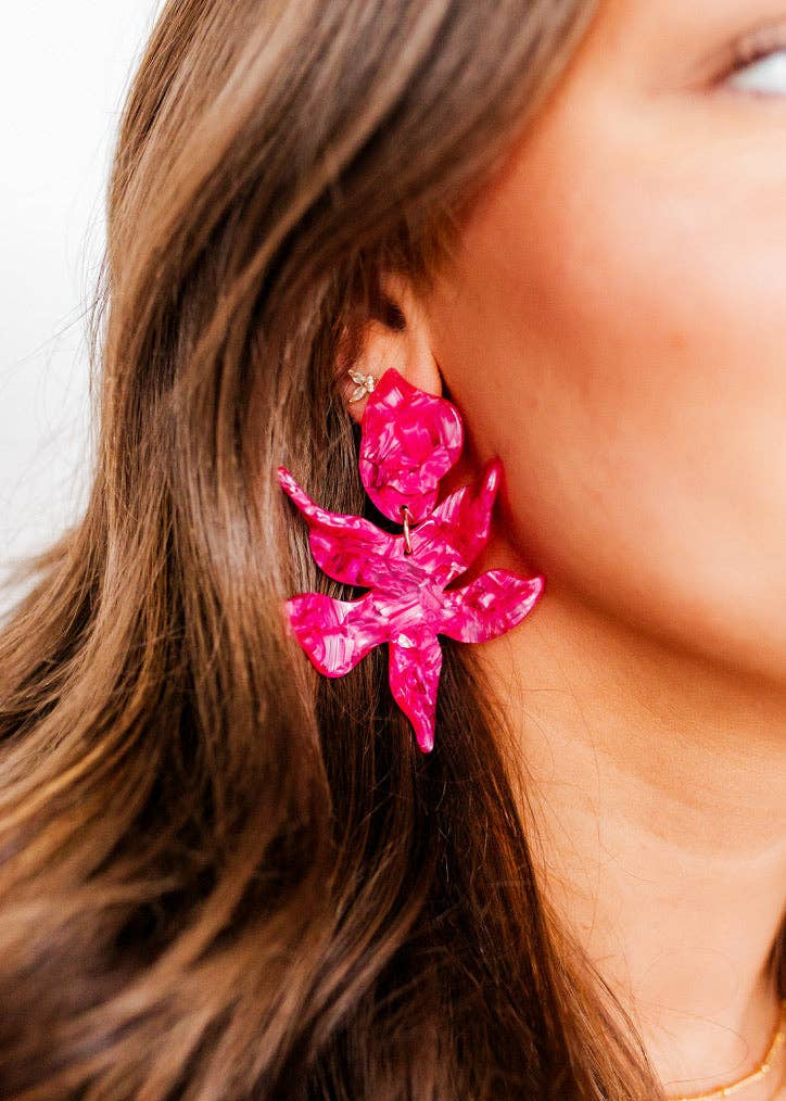 LINNY: Flora Pearlized Pink Earrings | Uniquely Claudia
