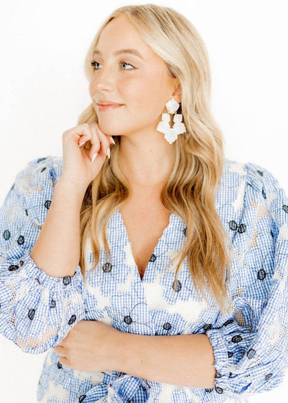 LINNY: Michelle Pearl White Earrings | Uniquely Claudia