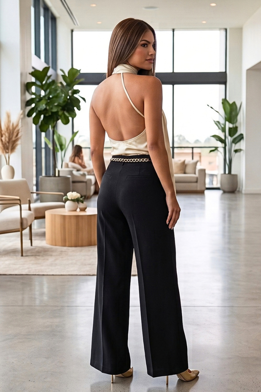 Laura Satin One Shoulder Scarf Top
