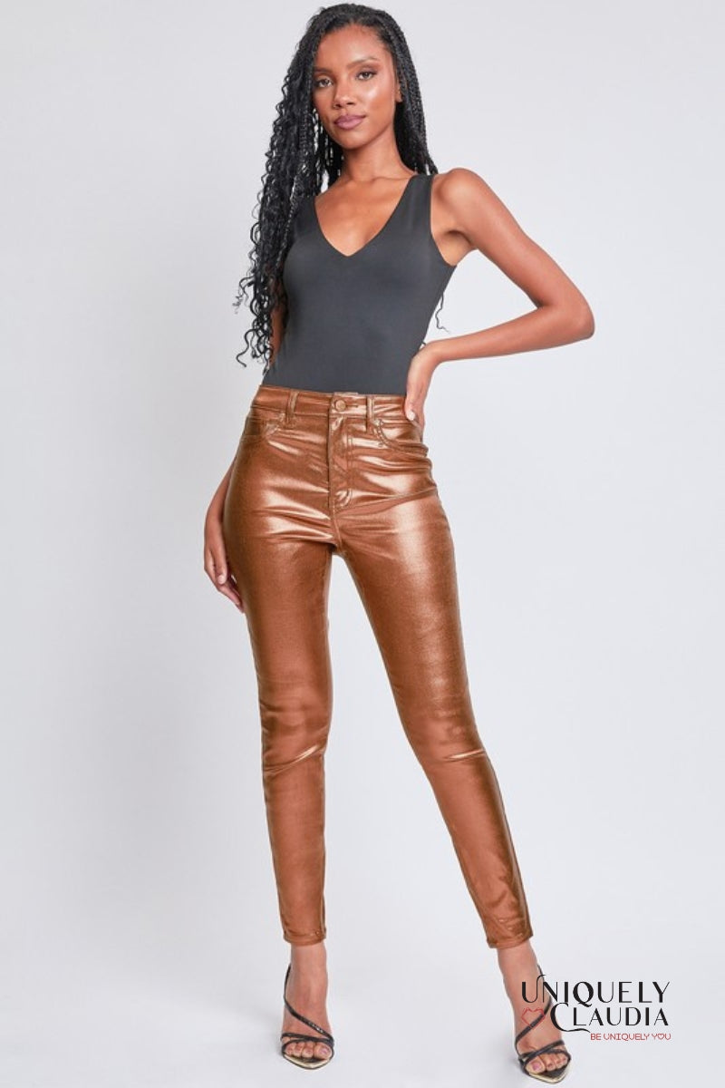 Lina High-Rise Metallic Skinny Jean | Uniquely Claudia Boutique 