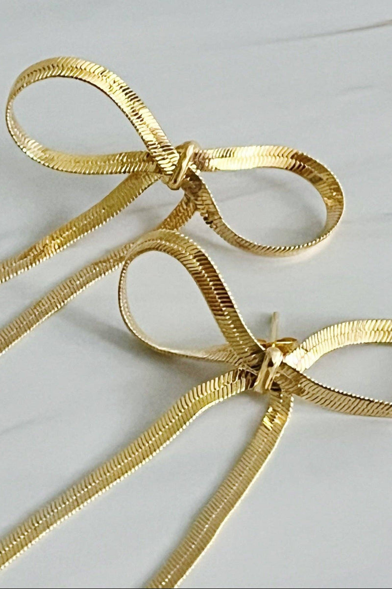 Long Drop Bow Earrings - Uniquely Claudia Boutique