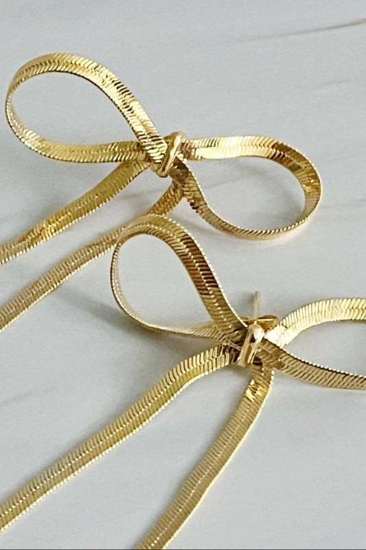 Long Drop Bow Earrings - Uniquely Claudia Boutique
