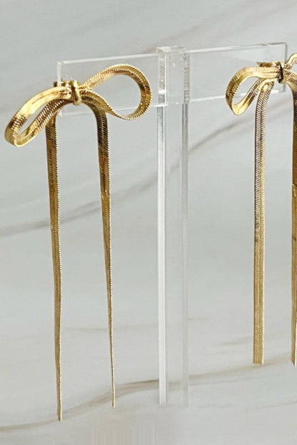 Long Drop Bow Earrings - Uniquely Claudia Boutique