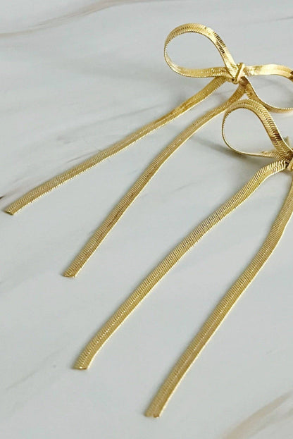 Long Drop Bow Earrings - Uniquely Claudia Boutique