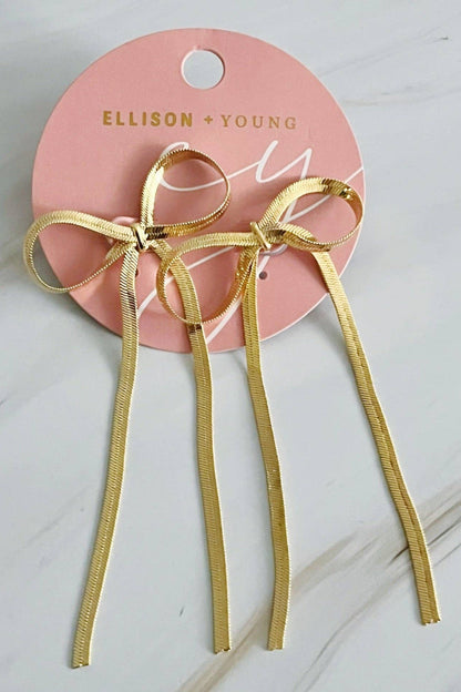 Long Drop Bow Earrings - Uniquely Claudia Boutique