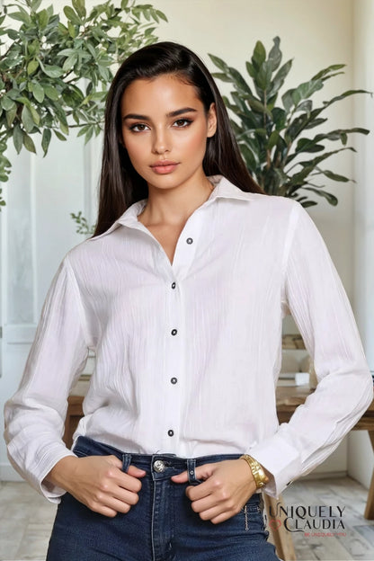Love Always Embroidered Cotton Gauze Blouse | Uniquely Claudia