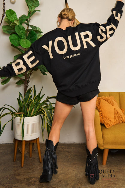 Love Yourself Oversized Sweatshirt | Uniquely Claudia Boutique