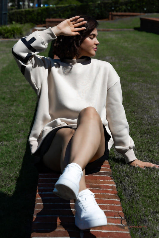 Love Yourself Oversized Tan Sweatshirt | Uniquely Claudia Boutique
