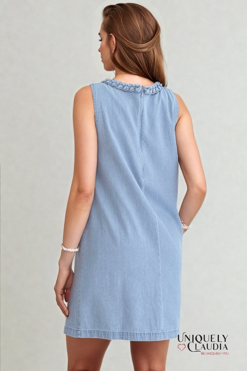 Lune Braided Detailed Sleeveless Sheath Dress - Uniquely Claudia Boutique