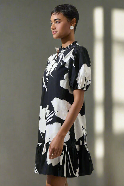 Lydia Shadow Floral Shift Mini Dress | Uniquely Claudia