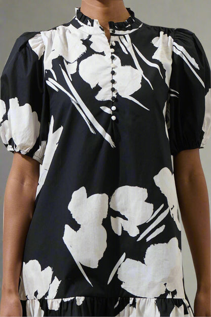 Lydia Shadow Floral Shift Mini Dress | Uniquely Claudia
